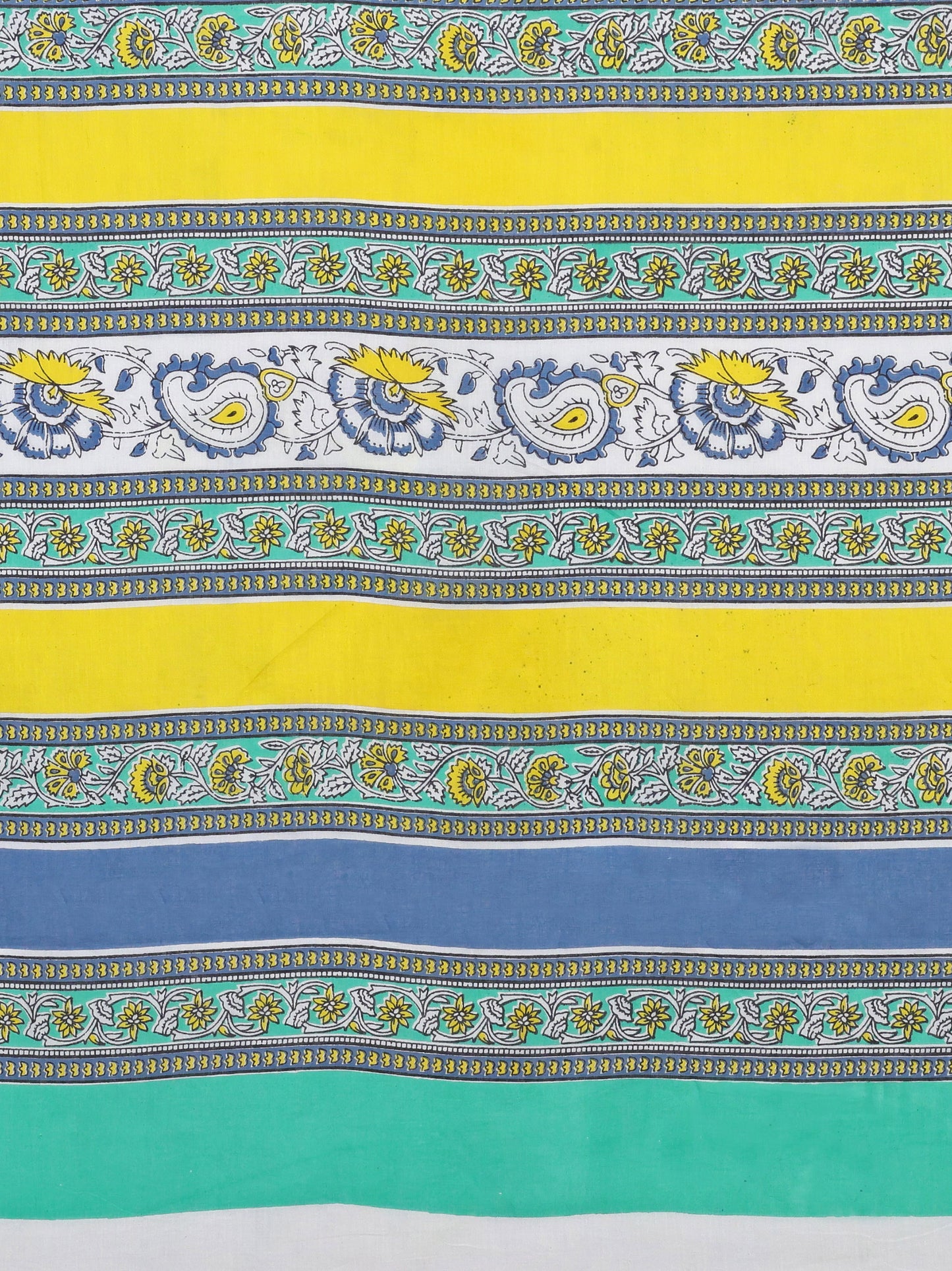 Vibrant Yellow Mul Mul Cotton Saree with Elephant Print & Multicolor Pallu