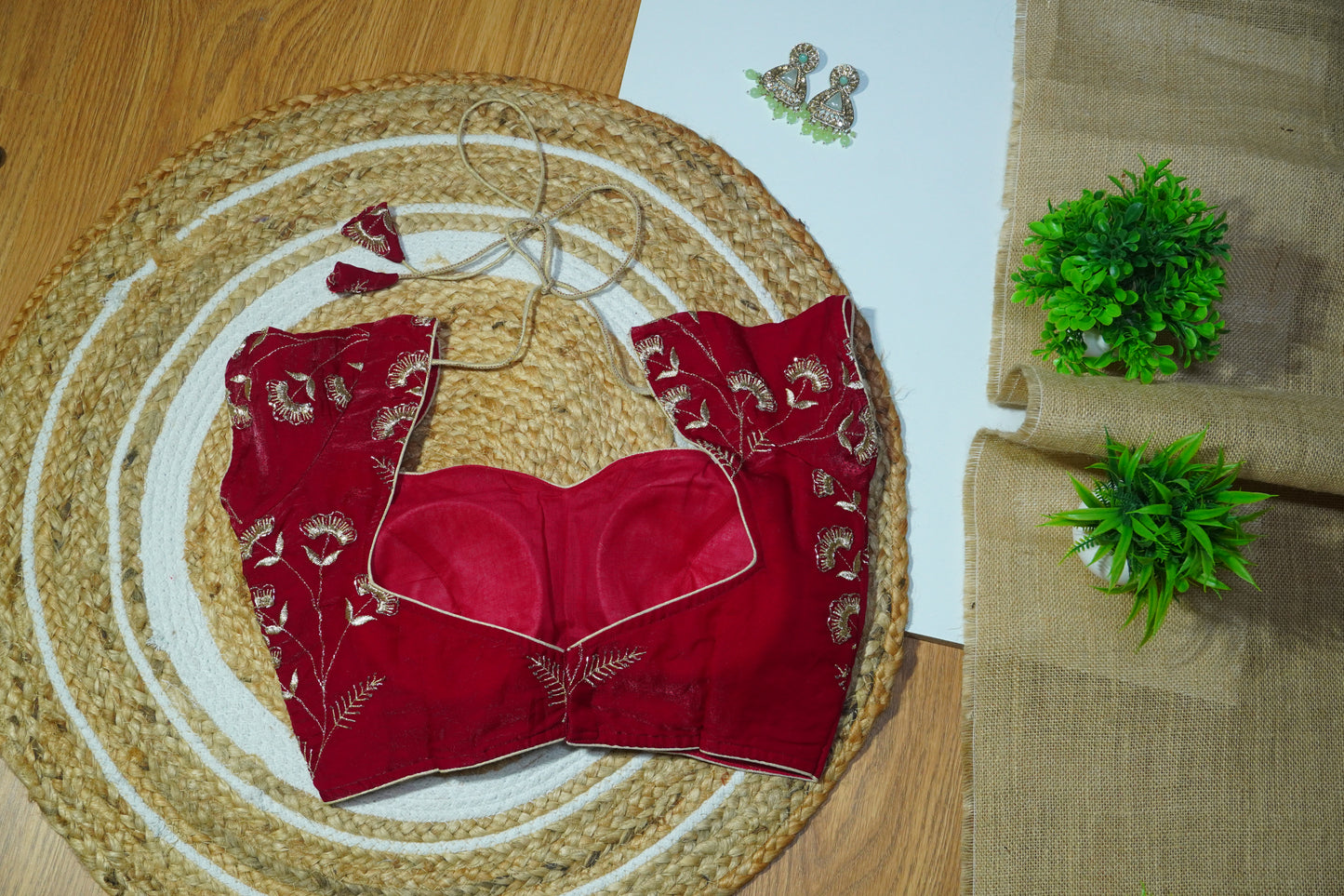 Soft silk blouse with Zari Work