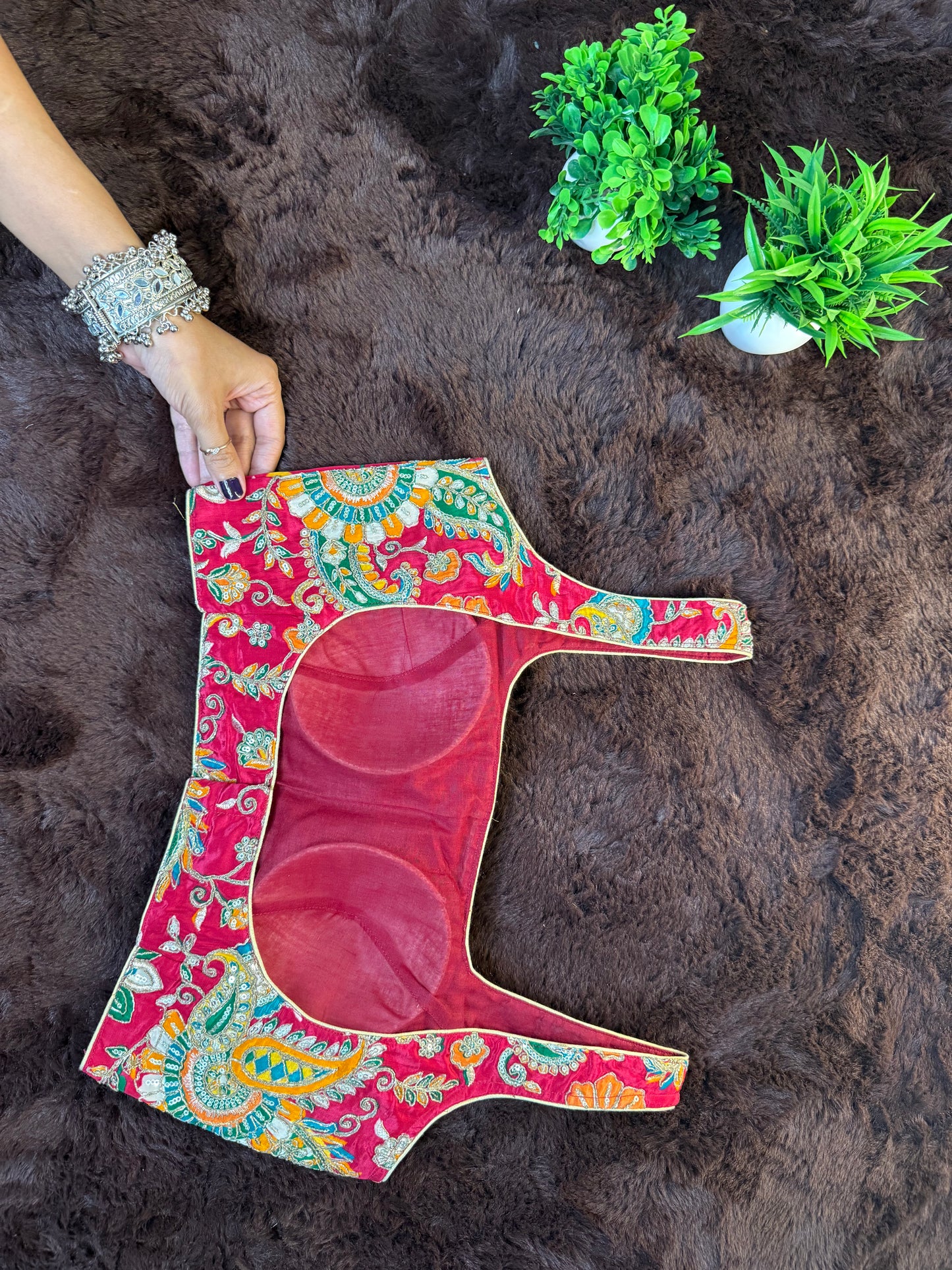 Rani Pink Kalamkari Silk Blouse