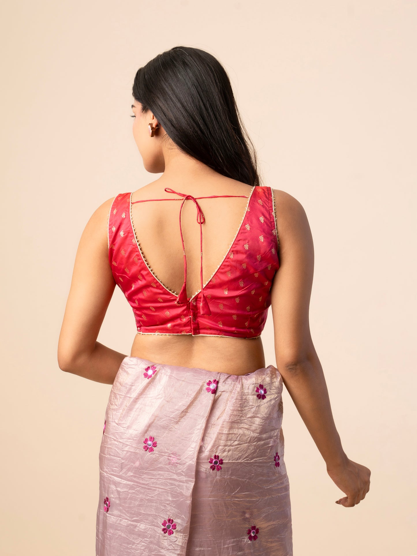 Rani pink Zari Embroidered Blouse