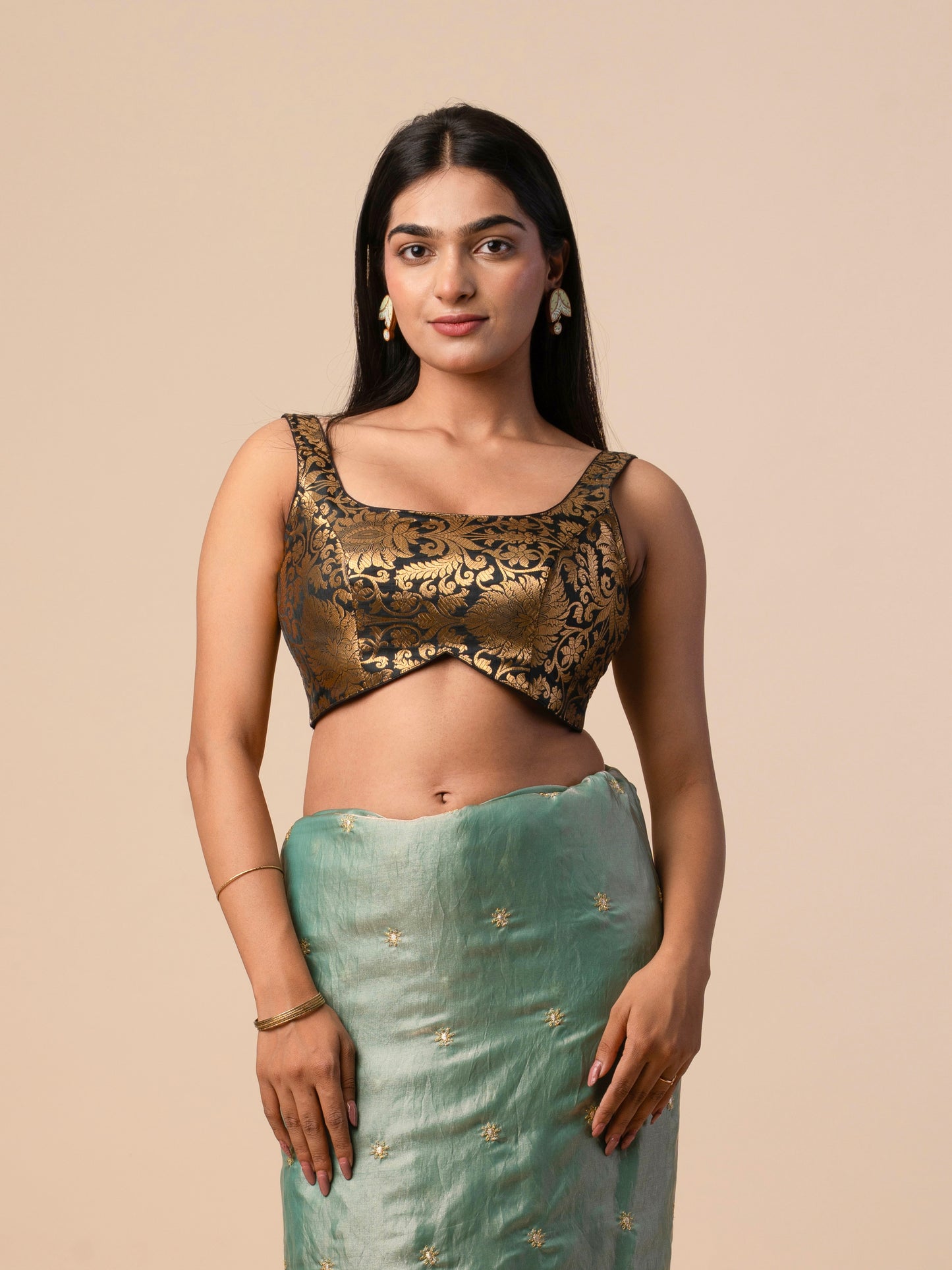 Regal Noir Brocade Blouse