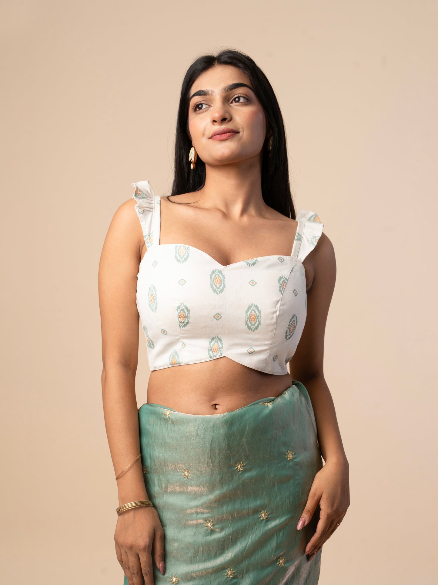 Ivory Ikat Cotton Blouse