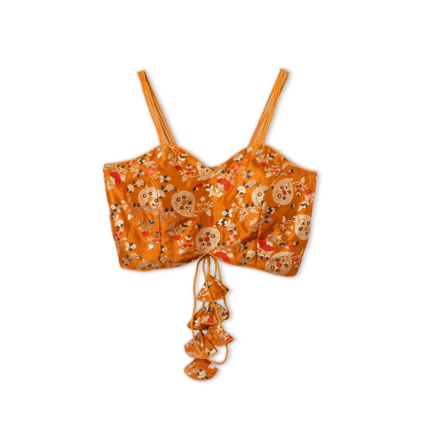 Strappy Blouse with Gold Zari Weaving