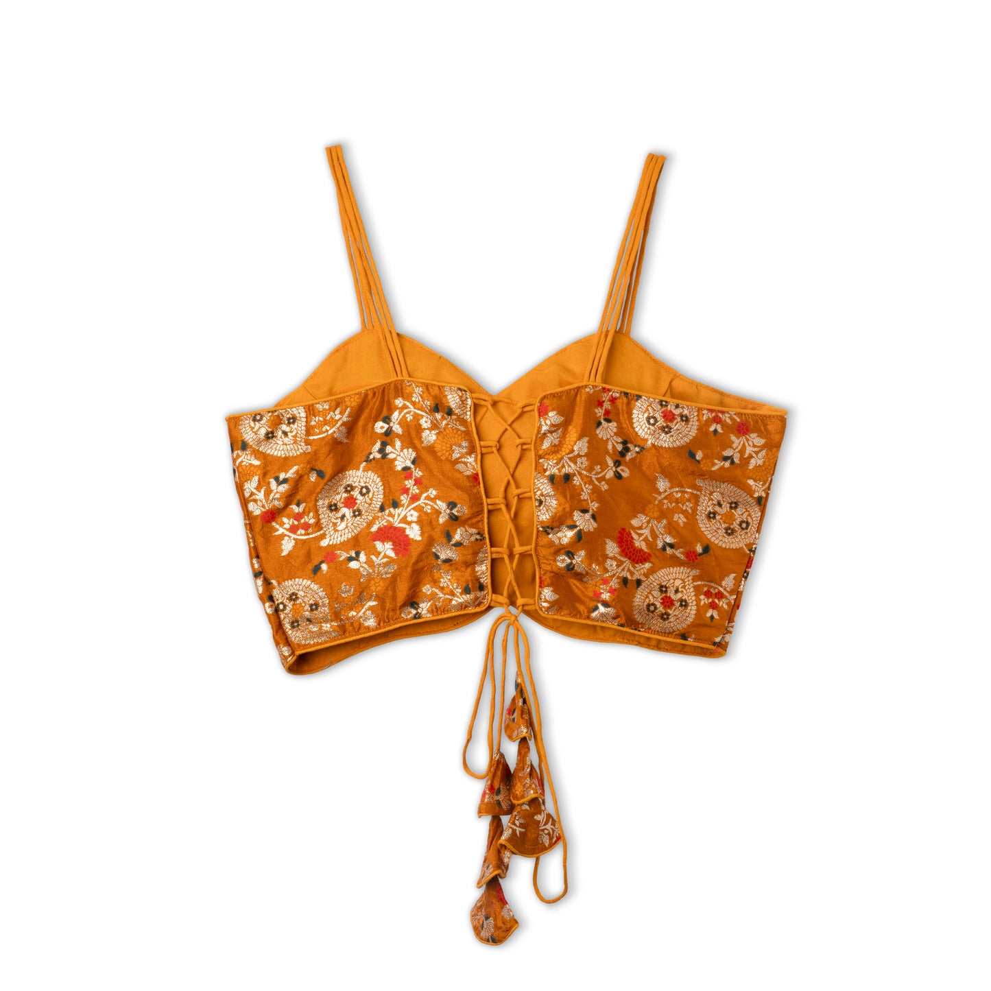 Strappy Blouse with Gold Zari Weaving