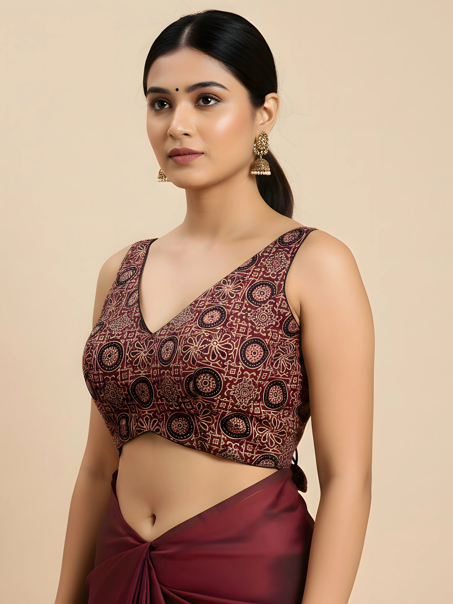 Ajrakh Sleeveless Blouse