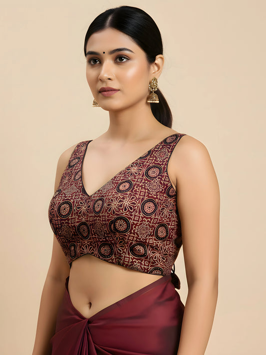 Ajrakh Sleeveless Blouse
