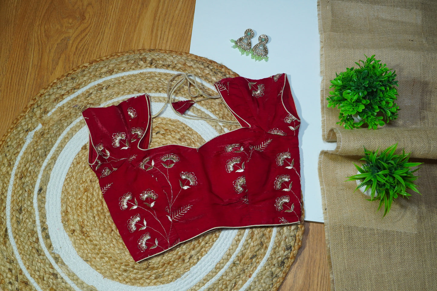 Soft silk blouse with Zari Work