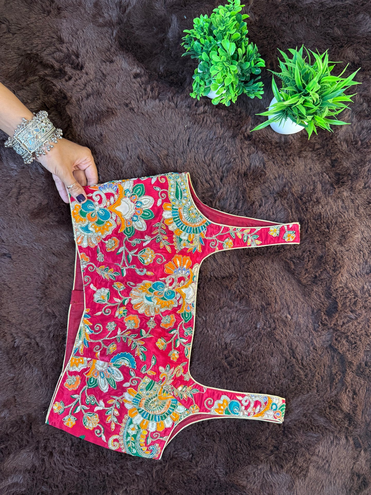 Rani Pink Kalamkari Silk Blouse