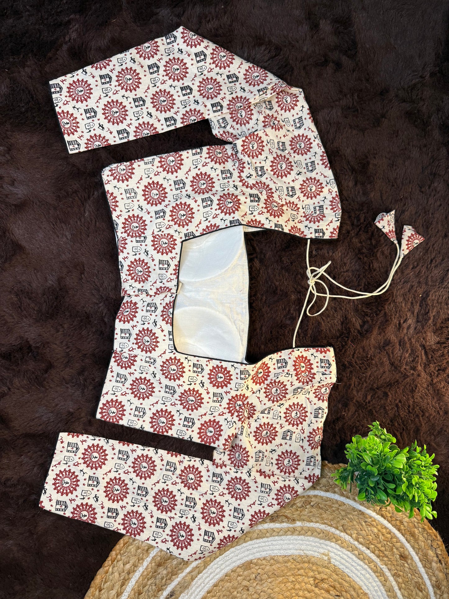 White Printed Full Sleeve Blouse