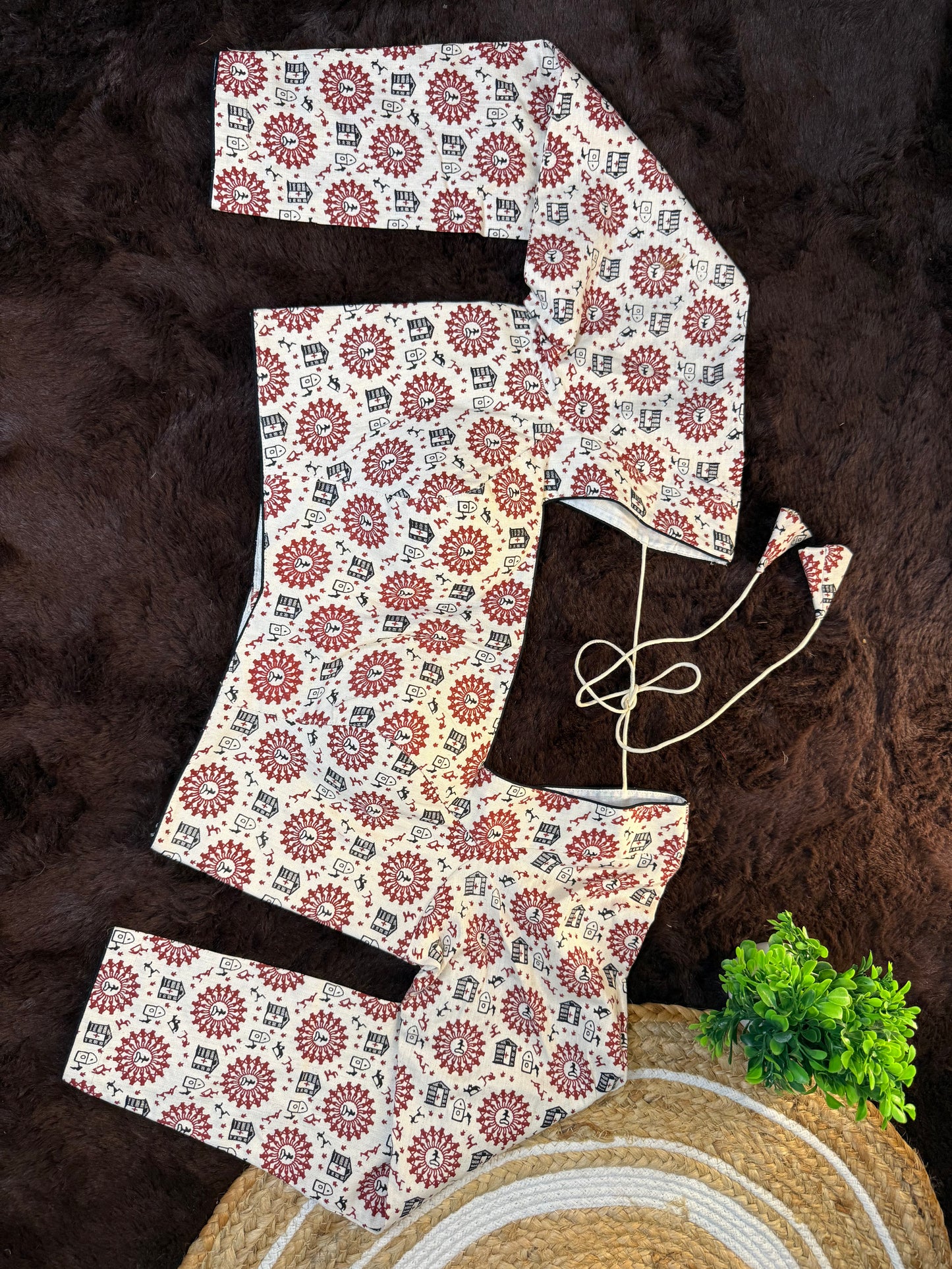 White Printed Full Sleeve Blouse