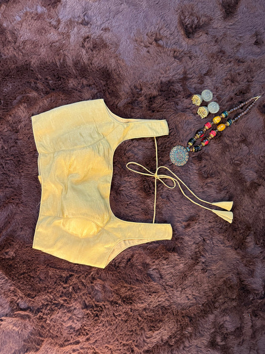 Golden Crush Tissue Sleeveless Blouse