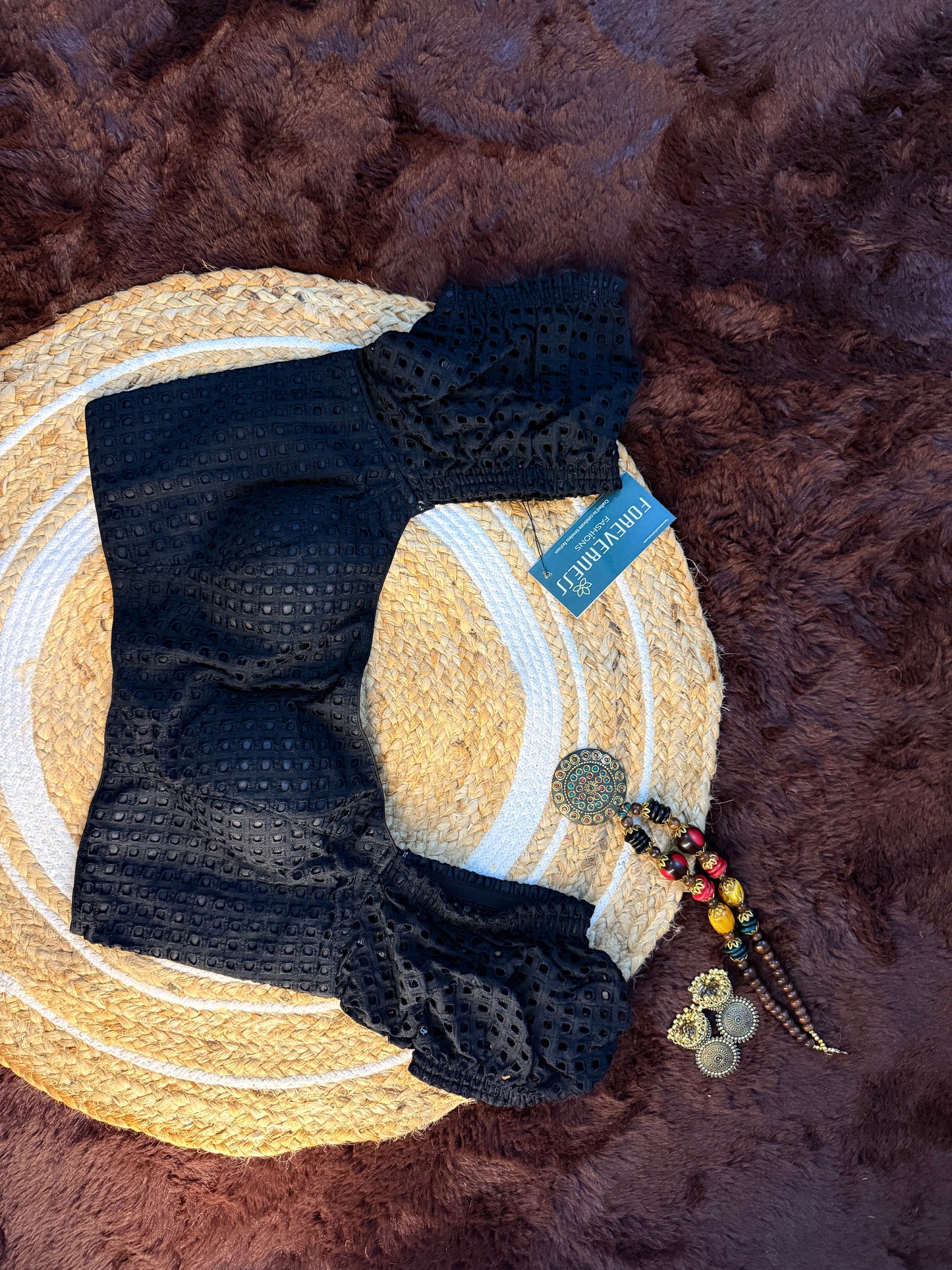 Chikankari Blouse with Puff Sleeves