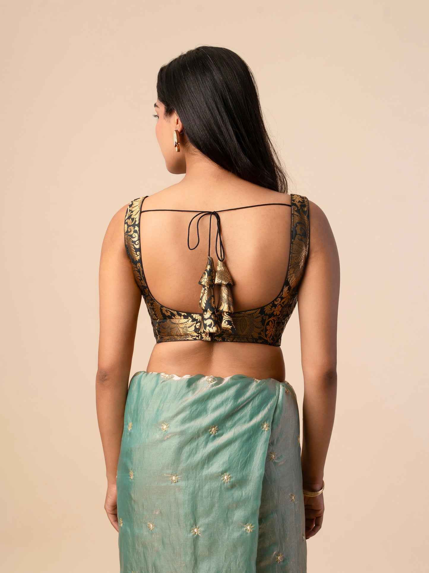 Regal Noir Brocade Blouse