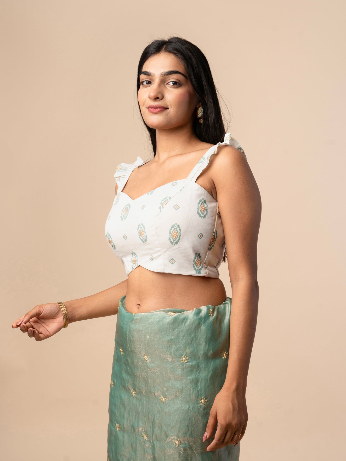 Ivory Ikat Cotton Blouse