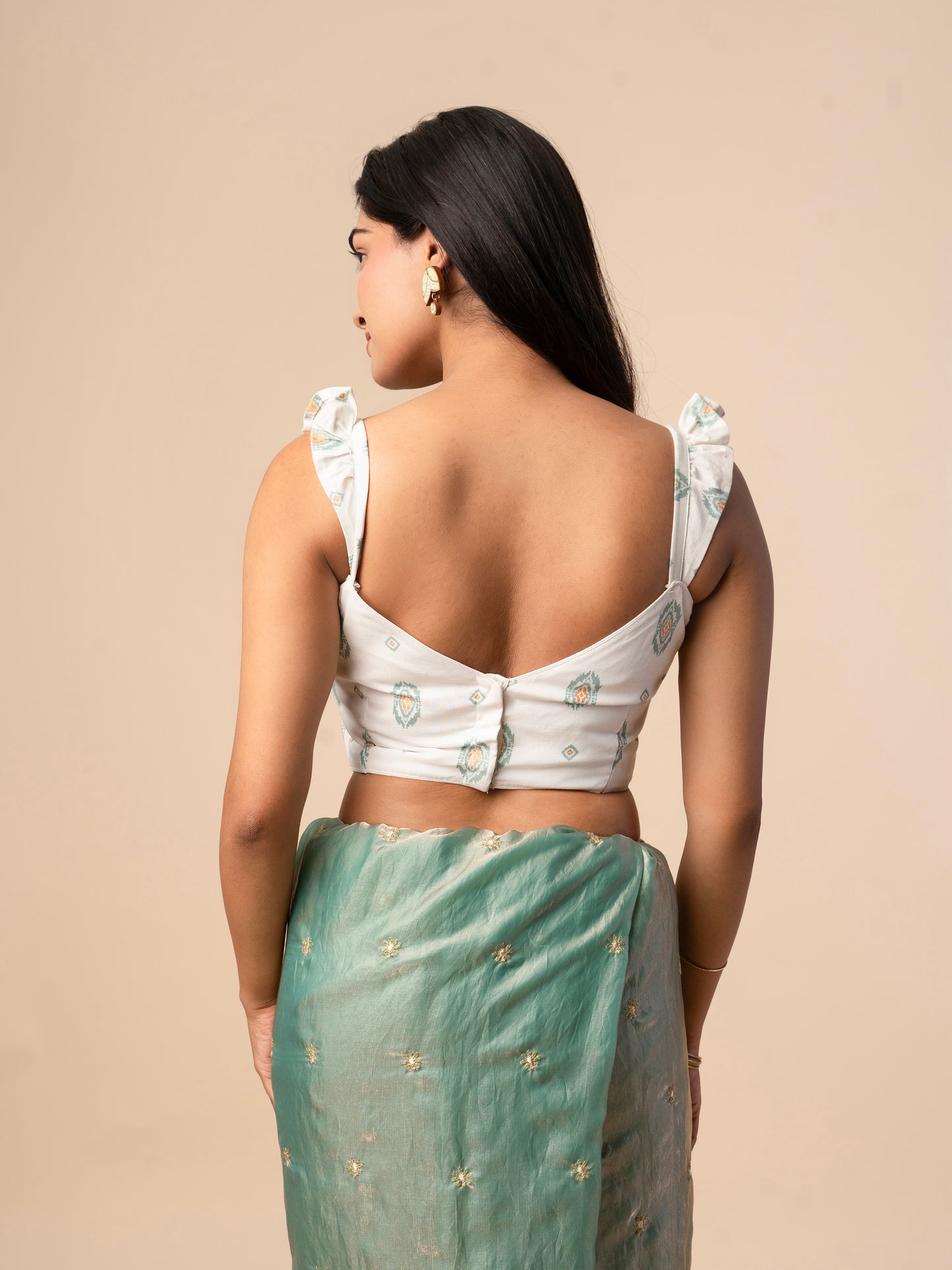 Ivory Ikat Cotton Blouse